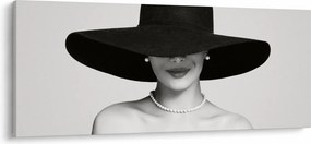 Obraz - Žena s klobúkom (120x50 cm)