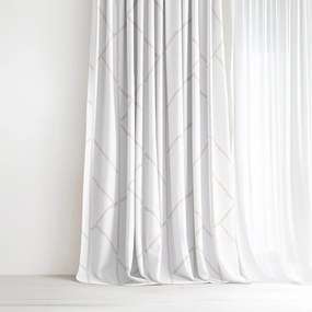 Goldea bavlnený záves - geometrické línie na bielom 240x150 cm