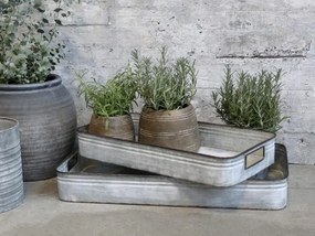 2ks dekoračné plechové zinkové antik boxy podnosy - 63*34*9cm
