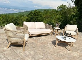 Drevená vypletaná súprava LARA 2 s dvomi stolíkmi