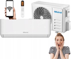 Klimatizátor Mistral 3,5 kW WiFi 40 m2 ohrievač Domáca Klimatizácia Na Stenu