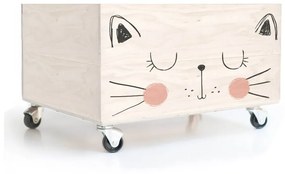 Drevená škatuľa na kolieskach Little Nice Things Cat
