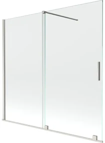 Mexen Velar, 2-krídlová posuvná vaňová zástena 170 x 150 cm, 8mm číre sklo, brúsená oceľ, 896-170-000-01-97