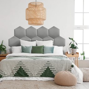 Zástena za posteľ - Šesťuholník - 30x26cm Farba: Svetlo šedá, Rozmer: 30x26