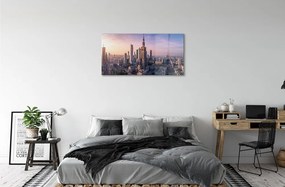 Sklenený obraz VARŠAVA Sunrise mrakodrapy panorámu 140x70 cm