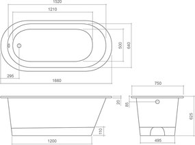 Roltechnik Outlet Oválna vaňa z liateho mramoru STONE ROUND 166x75 cm, kód: 9940000