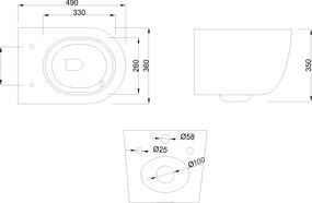 Invena Tavro, závesná misa 490x360x350 mm + WC sedadlo, QFS, béžová-cappuccino, INV-CE-71-008-Y