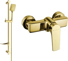 Mexen Lynx DF62 sprchová batéria so sprchovacím setom, zlatá - 74594DF62-50