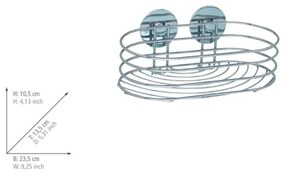 WENKO 18775100 - polica TURBO-LOC, okrúhla oceľ, 23,5 x 13,5 cm, lesklý chróm