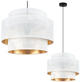 Závesné svietidlo Asti, 1x biele PVC tienidlo, (fi 40cm), g, b