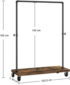 Závesný stojan na kolieskach s policou HSR65BX