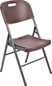 Hnedá skladacia cateringová stolička Rattan