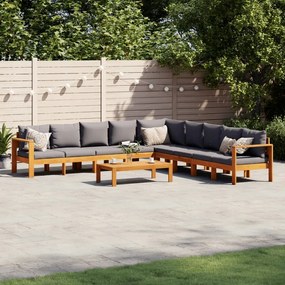 vidaXL 6-dielna záhradná sedacia súprava s vankúšmi akáciový masív