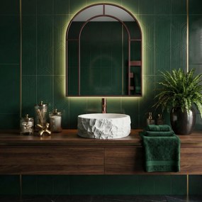 Rea Alice, umývadlo na dosku 390×390×145 mm, biela matná – imitácia kameňa, REA-U3500