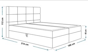 PROXIMA.store - Kontinentálna boxspring posteľ NIKKI ROZMER: 140 x 200 cm, TYP MATRACA: BONELLOVÉ PRUŽINY, VRCHNÝ MATRAC (TOPPER): BEZ TOPPERU