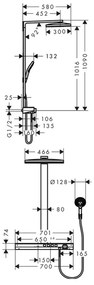 Hansgrohe Rainmaker Select, Showerpipe 460, 3jet s termostatom, biela/chrómová, HAN-27106400