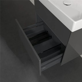 VILLEROY &amp; BOCH Collaro závesná skrinka pod umývadlo, 2 zásuvky, s LED osvetlením, 604 x 444 x 546 mm, Glossy Grey, C009B0FP
