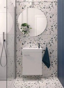 Erga Kim, závesná WC skrinka 39x21x60 cm + keramické umývadlo 40cm, biela lesklá, ERG-207-D-04003+1406