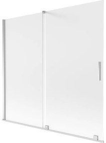 Mexen Velar, 2-krídlová posuvná vaňová zástena 170 x 150 cm, 8mm sklo námraza, chrómová, 896-170-000-31-01