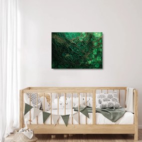 Sklenený obraz - Zelený mikroskopický záber (70x50 cm)