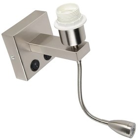 Moderná nástenná lampa oceľ s flexibilným ramenom - Brescia Combi