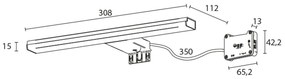 Sapho Sapho, FELINA LED svietidlo, 8W, 308x15x112mm, chróm, FE030