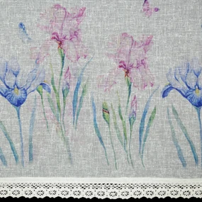 KRÁTKA ZÁCLONA NA PÁSKE DOLOREZ 150X60 CM KVETY
