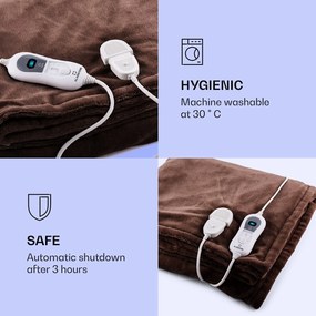 Klarstein Dr. Watson XXL, vyhrievacia deka, 3 stupne ohrevu, prateľná, 200 x 180 cm, mikroplyš