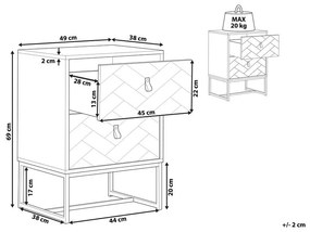 Nočný stolík NAVVEA (tmavé drevo + biela). Vlastná spoľahlivá doprava až k Vám domov. 1023365