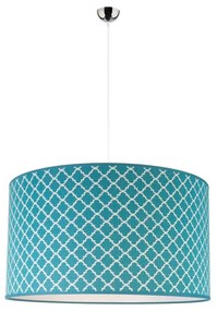 Duolla - Luster na lanku MAROKO 1xE27/40W/230V pr. 45 cm tyrkysová/biela