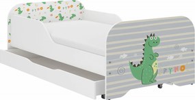 Wooden Toys Detská posteľ MIKI 140x70 DINO