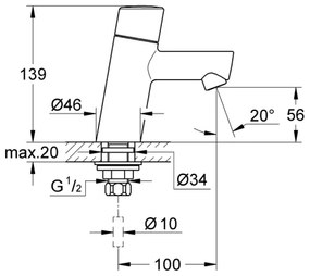 GROHE 32207001 - Páková umývadlová batéria CONCETTO XS, lesklý chróm