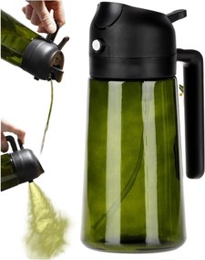 VILDE Sklenený rozprašovač a dávkovač na olej 2v1 450ml - zelené sklo