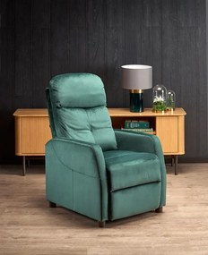 Relaxačné kreslo Fallon (tmavozelená). Vlastná spoľahlivá doprava až k Vám domov. 1039534