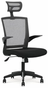 Kancelárska otočná stolička VALOR — látka/sieť, čierna