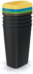 Sada odpadkových košov COMPACTO 4x45 L čierna