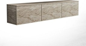 Neónovo osvetlený televízny stolík z travertínu