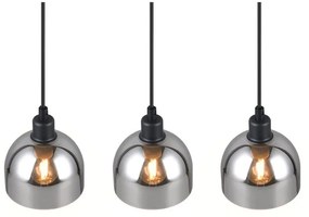 Závesné svietidlo so skleneným tienidlom v čierno-striebornej farbe Molly – Trio