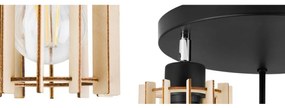 Stropné svietidlo Timber 7, 3x drevené tienidlo, orp