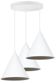Závesné svietidlo Soho, 3x biele kovové tienidlo, (fi 25cm), o