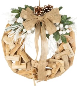 Vianočný veniec 01 zelený / béžový