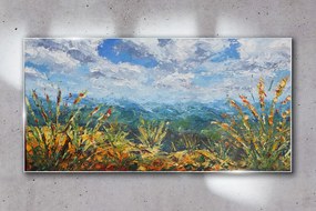 Skleneny obraz Abstrakcie mraky hory