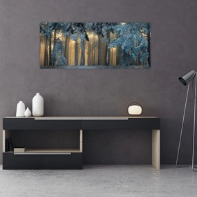 Obraz zasneženého lesa (120x50 cm)