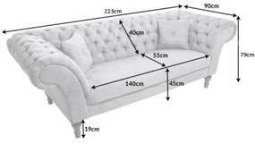 Sedacia súprava 42662 225cm Paris - Zamat Champagner  - Komfort-nábytok