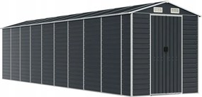 vidaXL Záhradná kôlňa, antracitová, 191x810x198 cm, galvanizovaná oceľ