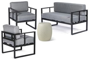 Sivá hliníková záhradná lounge súprava pre 4 – Bonami Essentials