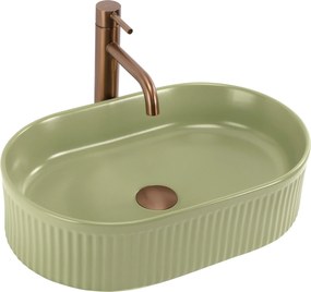 Rea Vanda, umývadlo na dosku 490x310x130 mm, svetlá zelená matná, REA-U3612
