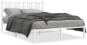 Kovový rám postele s čelom biely 120x190 cm 376370