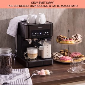 Klarstein Arabica Comfort  kávovar s portafiltrom, 1350 W, 20 bar, 1,8 l, dotykový ovládací panel