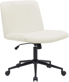 Design-Shop Kancelárska stolička Kingman zamat - Krémová